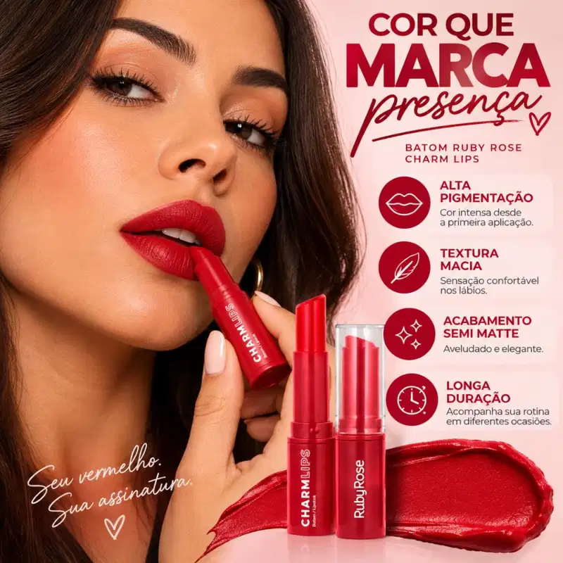 Batom Ruby Rose Charm Lips Cl14 Hb-l6001-14