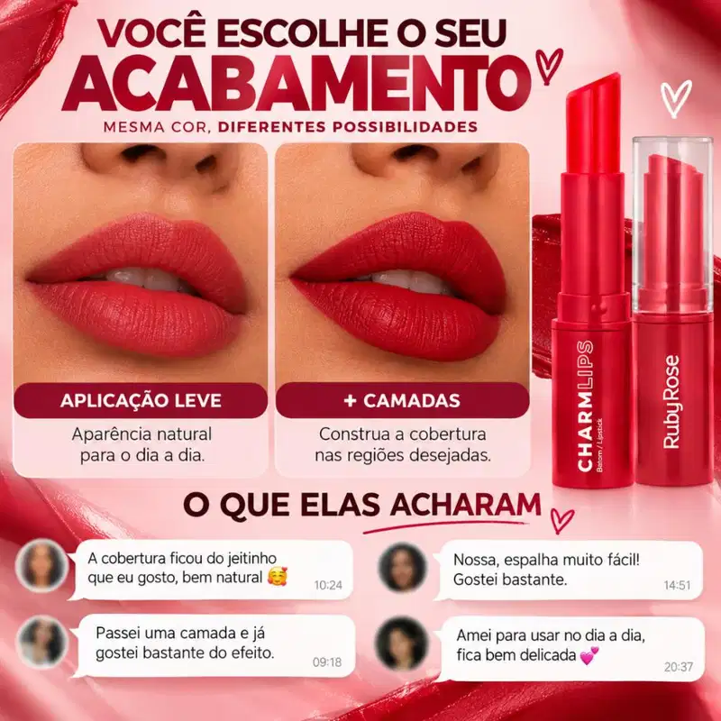 Batom Ruby Rose Charm Lips Cl14 Hb-l6001-14