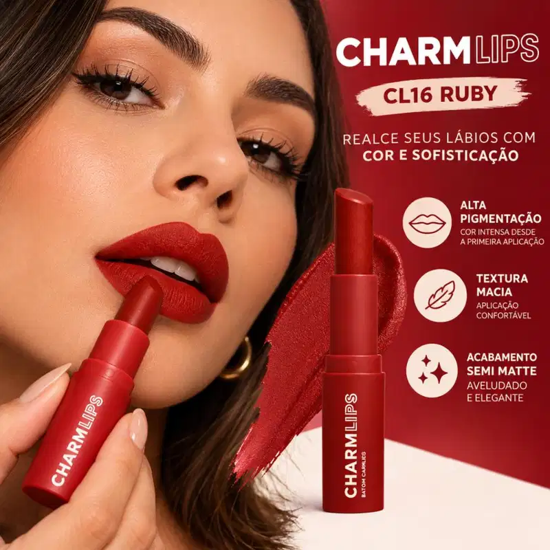 Batom Ruby Rose Charm Lips Cl16 Hb-l6001-16
