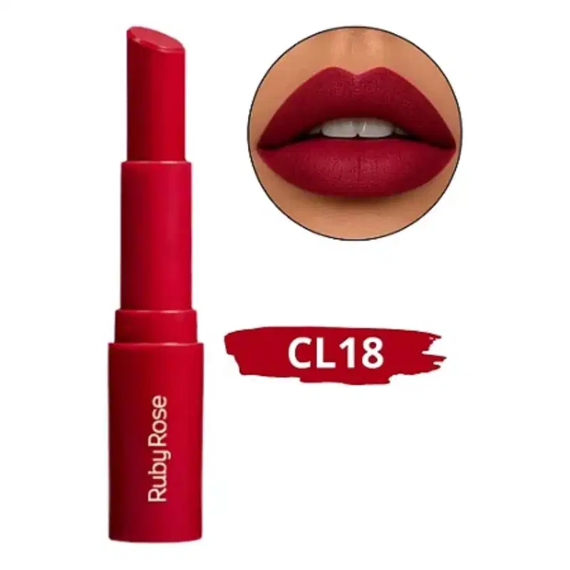 Batom Ruby Rose Charm Lips Cl18 Hb-l6001-18