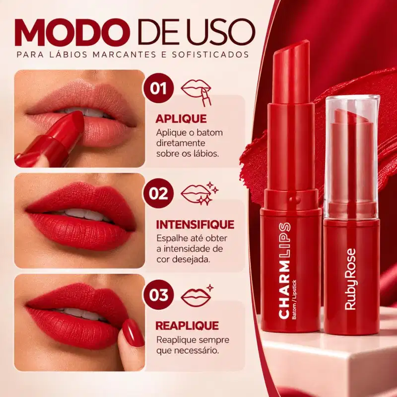 Batom Ruby Rose Charm Lips Cl19 Hb-l6001-19