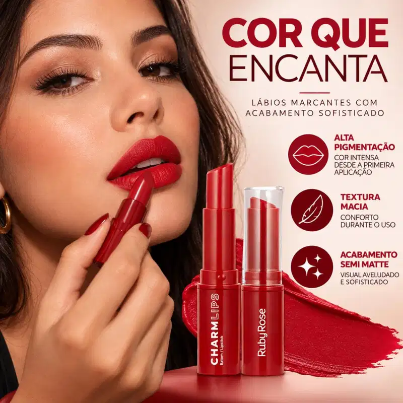Batom Ruby Rose Charm Lips Cl19 Hb-l6001-19