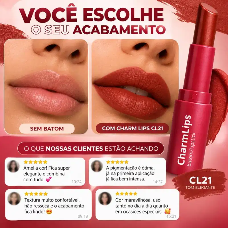 Batom Ruby Rose Charm Lips Cl21 Hb-l6001-21