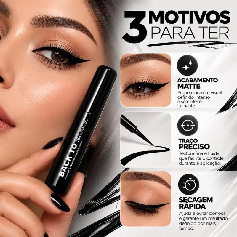 Delineador Líquido Ruby Rose Back To Black Hb-e2106