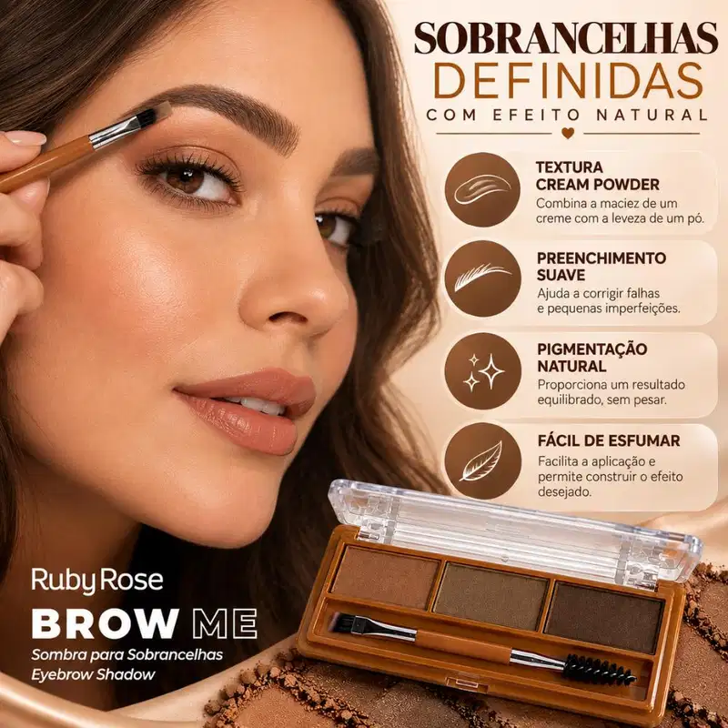 Sombra Para Sobrancelhas Ruby Rose Brow Me Bm02 Hbe2516-2