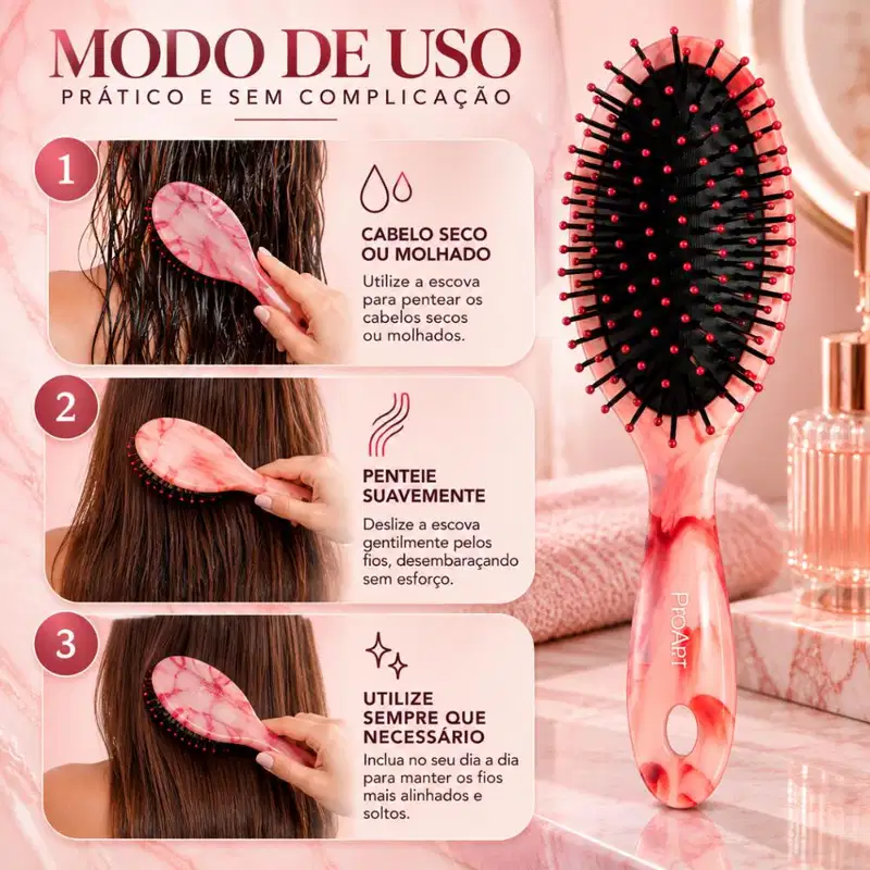 ESCOVA OVAL MARBLE ROSA