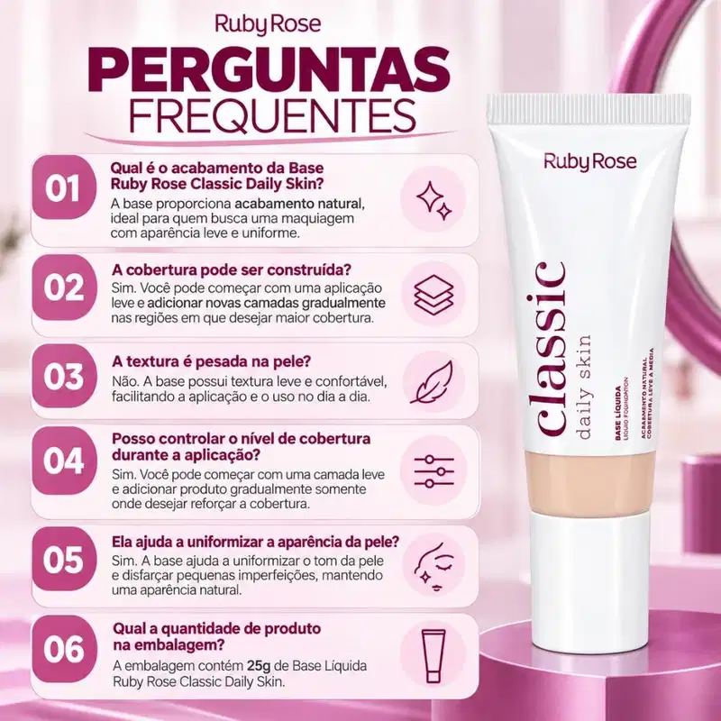 Base Líquida Ruby Rose Classic Daily Skin L15 Hb-m304-3 25g
