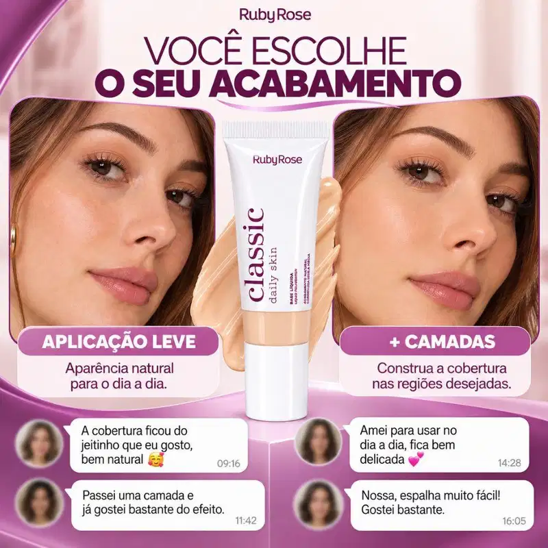 Base Líquida Ruby Rose Classic Daily Skin L40 Hb-m304-8 25g