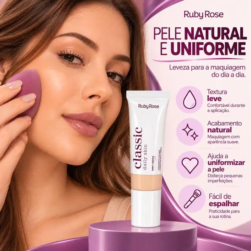 Base Líquida Ruby Rose Classic Daily Skin L40 Hb-m304-8 25g