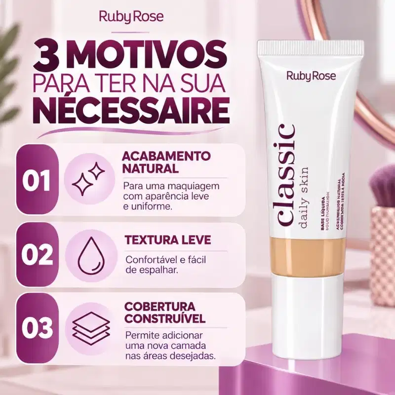 Base Líquida Ruby Rose Classic Daily Skin M55 Hb-m304-11 25g