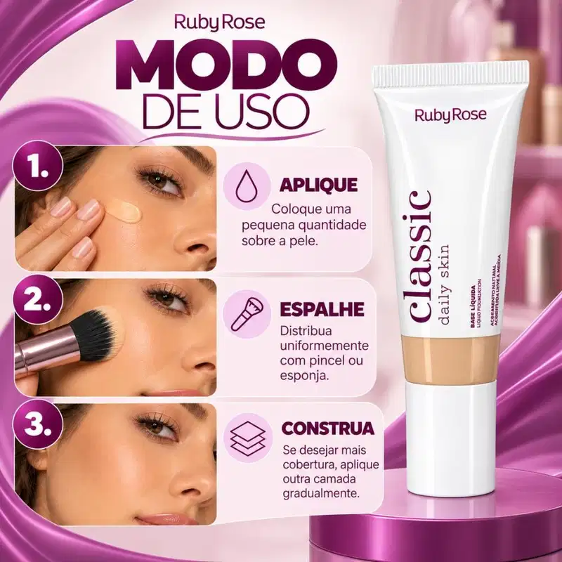 Base Líquida Ruby Rose Classic Daily Skin M55 Hb-m304-11 25g