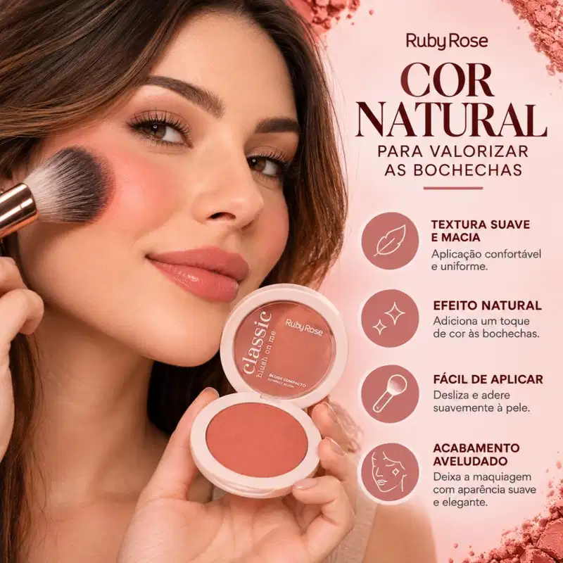 Blush Compacto Ruby Rose Classic Blush On Me Coral Charm Hb-m11-1 5g