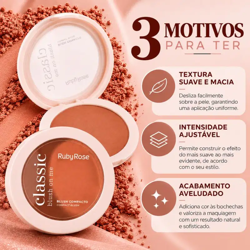 Blush Compacto Ruby Rose Classic Blush On Me Inner Flame Hb-m11-4 5g