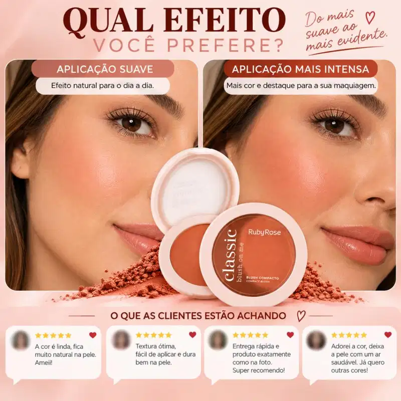 Blush Compacto Ruby Rose Classic Blush On Me Inner Flame Hb-m11-4 5g