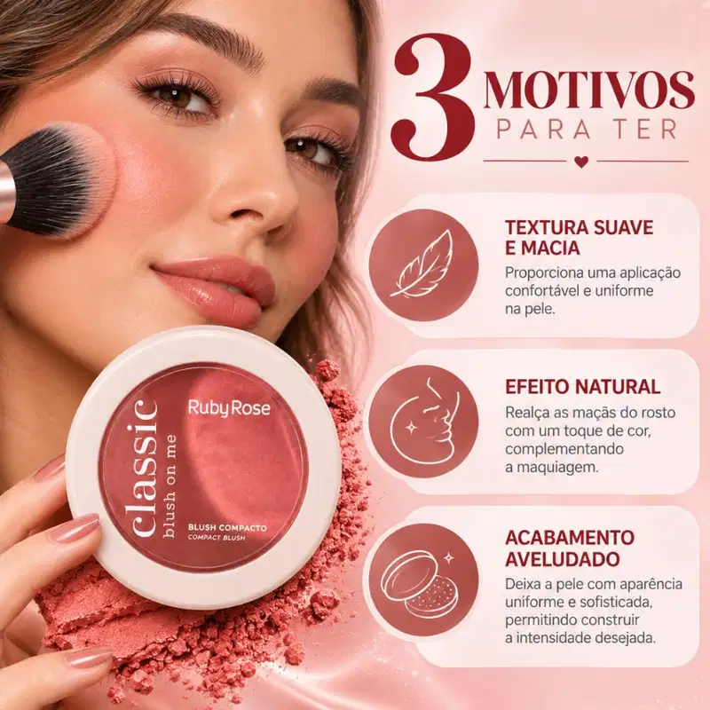 Blush Compacto Ruby Rose Classic Blush On Me Nude Shyness Hb-m11-3 5g