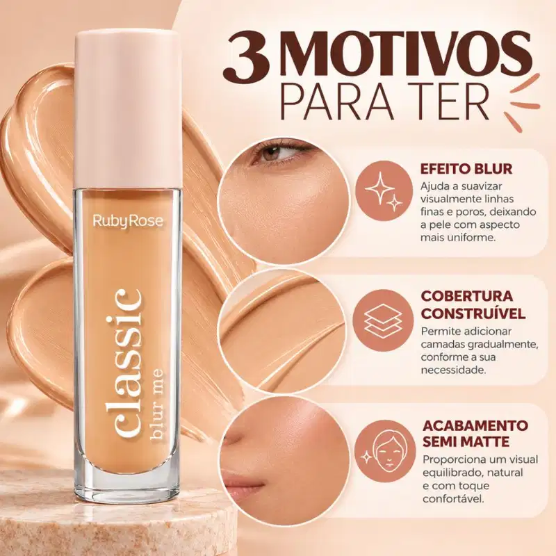 Corretivo Líquido Ruby Rose Classic Blur Me L20 Hb-m605-4