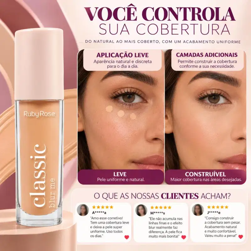Corretivo Líquido Ruby Rose Classic Blur Me L25 Hb-m605-5