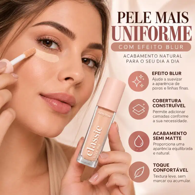 Corretivo Líquido Ruby Rose Classic Blur Me L5 Hb-m605-1