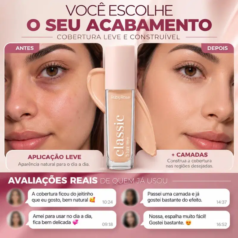 Corretivo Líquido Ruby Rose Classic Blur Me L50 Hb-m605-10