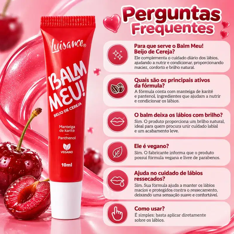 Balm Labial Luisance Meu! Beijo De Cereja Ref.: L3292 10ml
