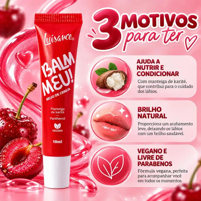 Balm Labial Luisance Meu! Beijo De Cereja Ref.: L3292 10ml