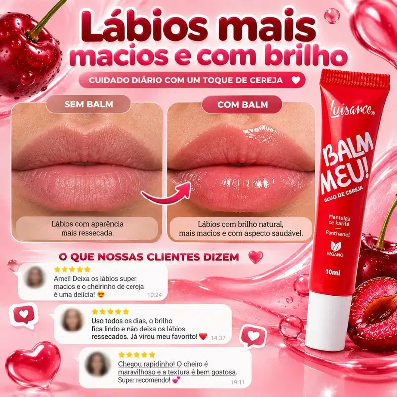 Balm Labial Luisance Meu! Beijo De Cereja Ref.: L3292 10ml