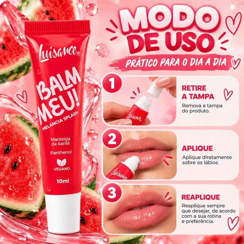 Balm Labial Luisance Meu! Melancia Splash 10ml