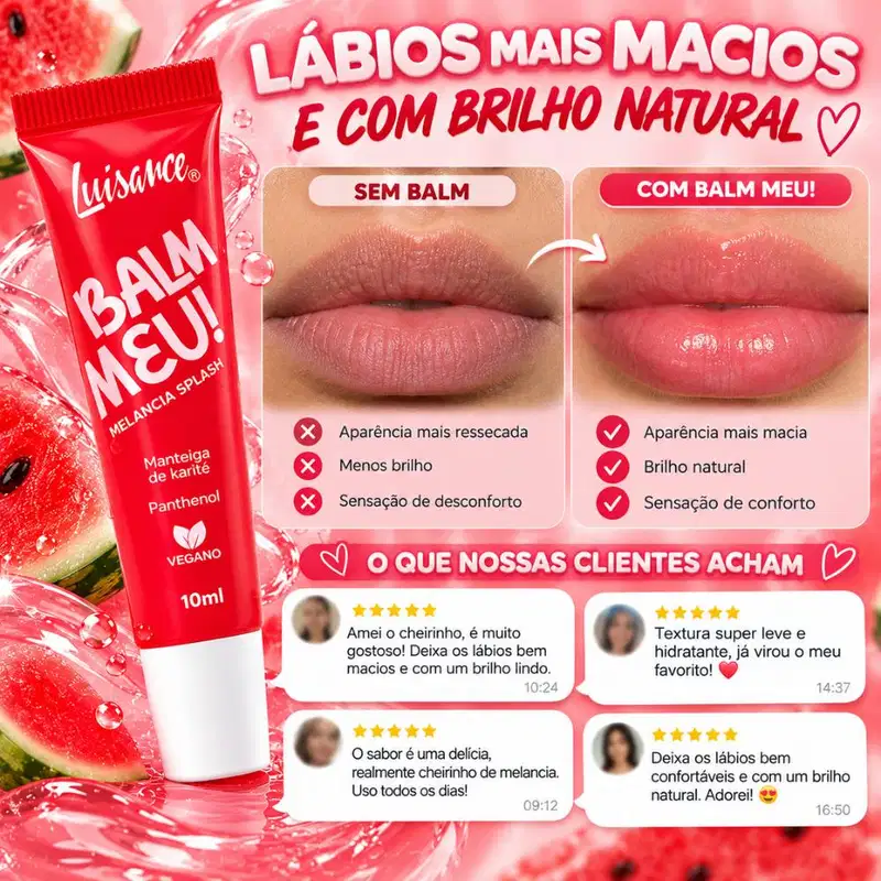 Balm Labial Luisance Meu! Melancia Splash 10ml