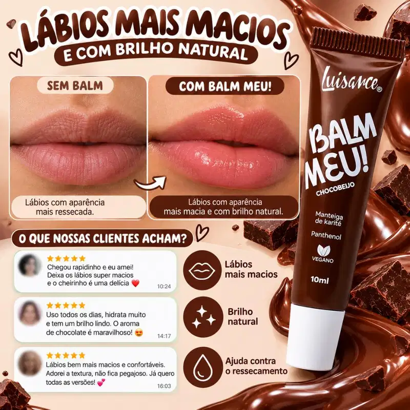 Balm Labial Luisance Meu! Chocobeijo Ref.: L3292 10ml