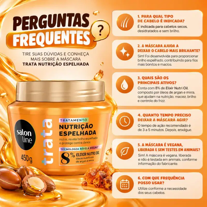 Máscara De Tratamento Salon Line Trata Nutrição Espelhada Elixir Nutri Oil 450g