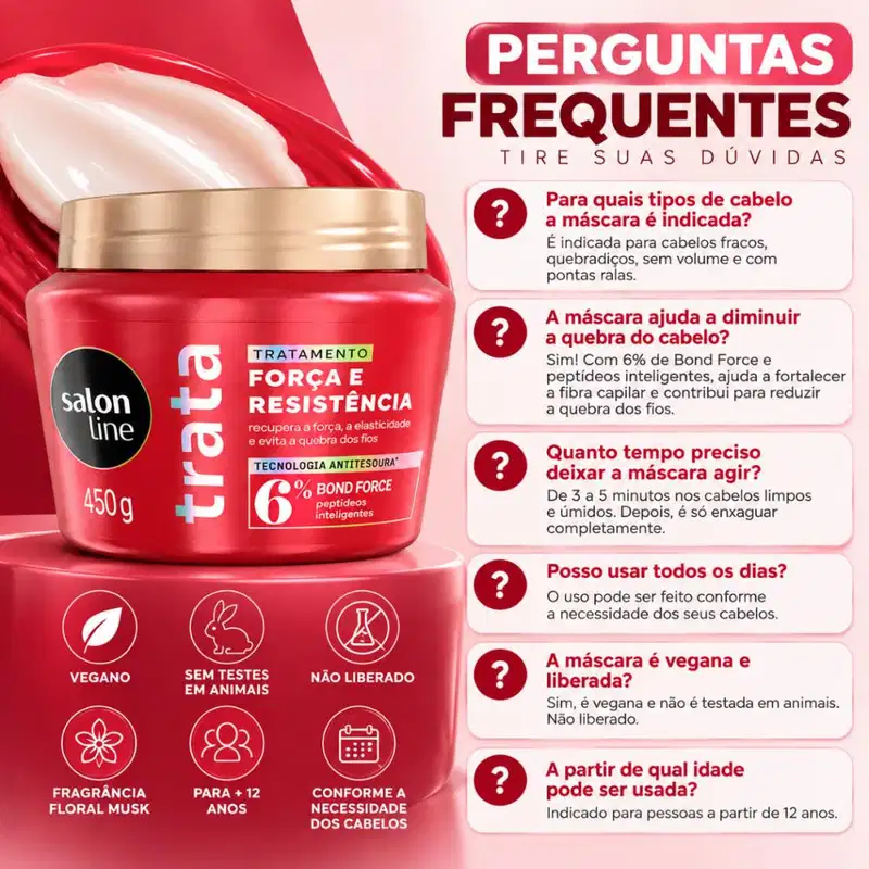Máscara De Tratamento Salon Line Trata Força e Resistência Bond Force 450g
