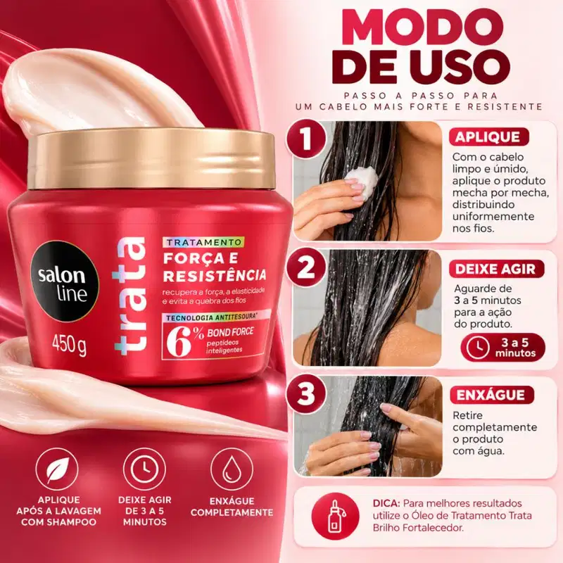 Máscara De Tratamento Salon Line Trata Força e Resistência Bond Force 450g