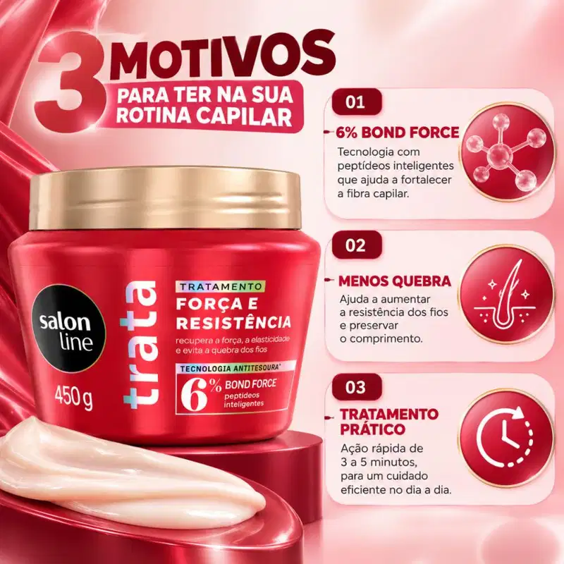 Máscara De Tratamento Salon Line Trata Força e Resistência Bond Force 450g