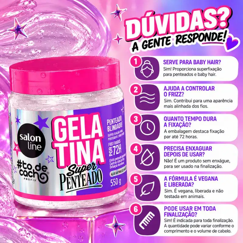 Gelatina Salon Line #todecacho Super Penteado 550g