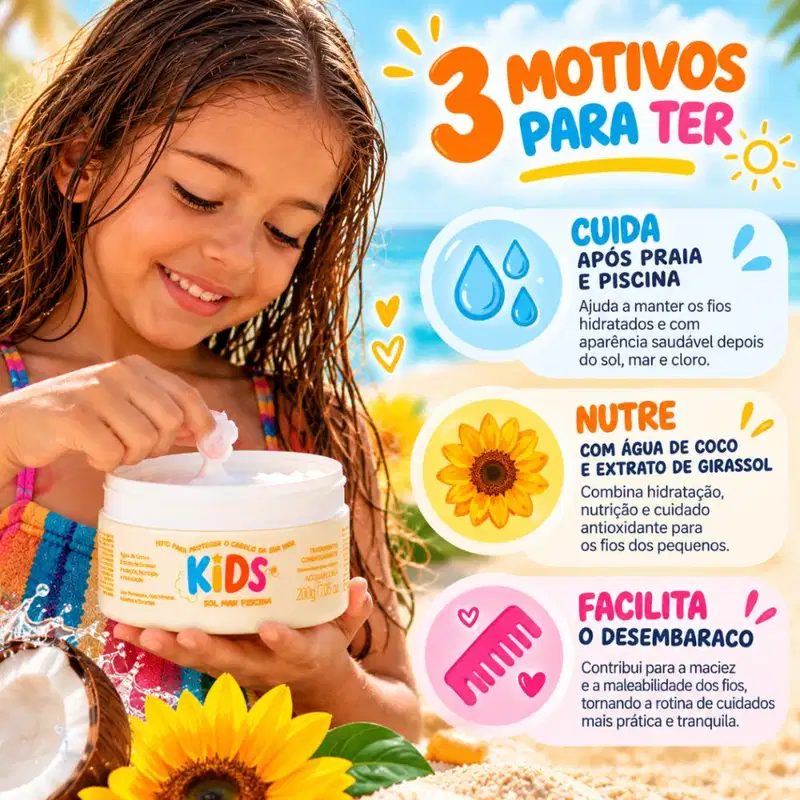 Tratamento Condicionante Acquaflora Kids Sol Mar Piscina 200g