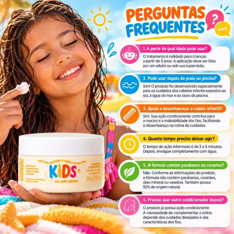 Tratamento Condicionante Acquaflora Kids Sol Mar Piscina 200g