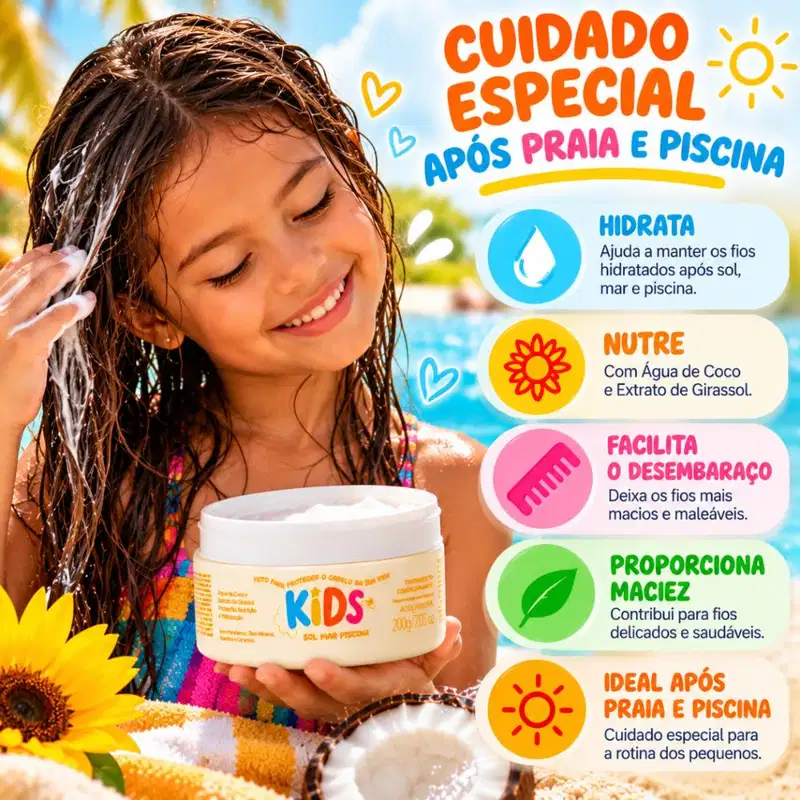 Tratamento Condicionante Acquaflora Kids Sol Mar Piscina 200g