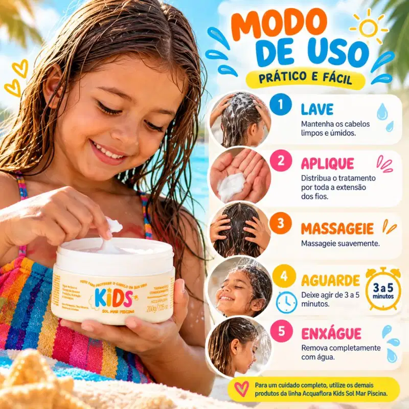 Tratamento Condicionante Acquaflora Kids Sol Mar Piscina 200g