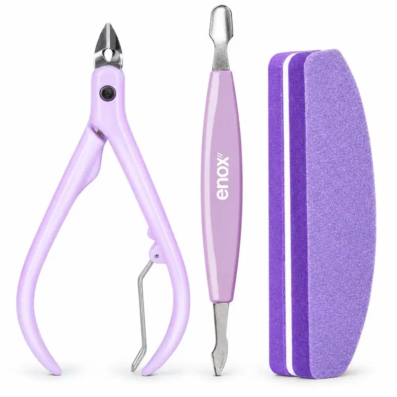 Conjunto De Manicure Enox Aço Inoxidável Alicate, Espátula e Lixa Cód.: 2476