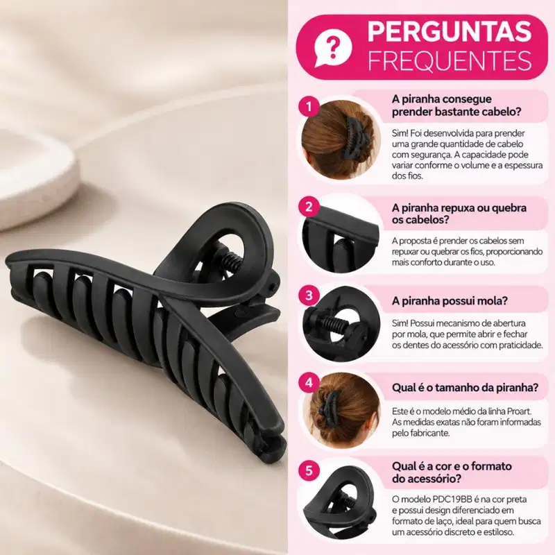 Piranha Proart Laço Preta Média Pdc19bb
