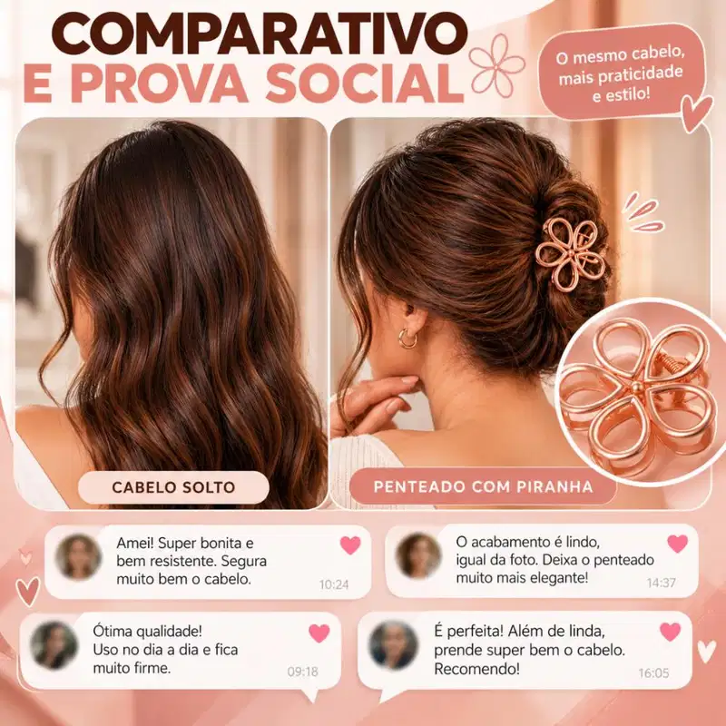 ProArt Flower Rose Gold - Piranha de Cabelo