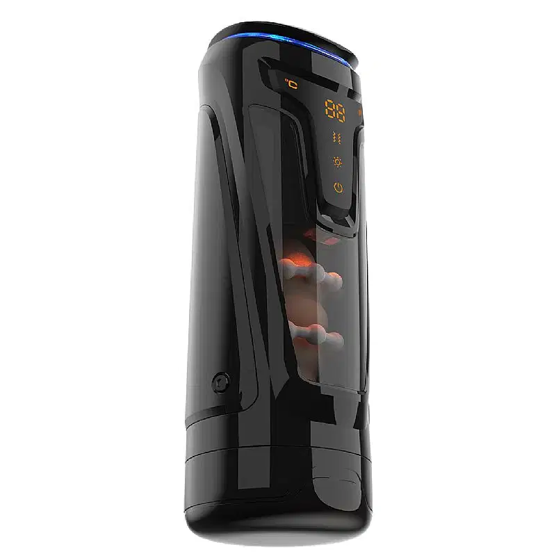Masturbador Masculino Automático Lanterna com Vai e Vem Vibração e Aquecimento Recarregável USB