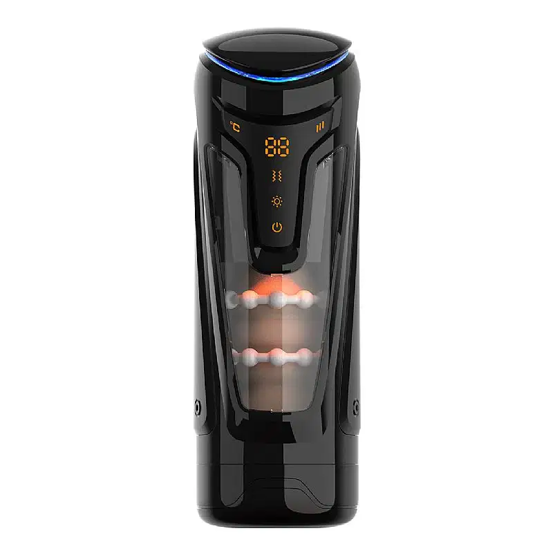 Masturbador Masculino Automático Lanterna com Vai e Vem Vibração e Aquecimento Recarregável USB