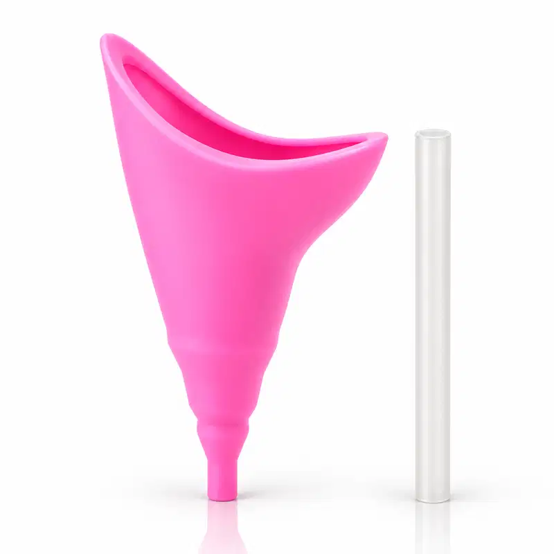 Urinol Feminino Portátil Silicone Xixi em Pé com Canudo