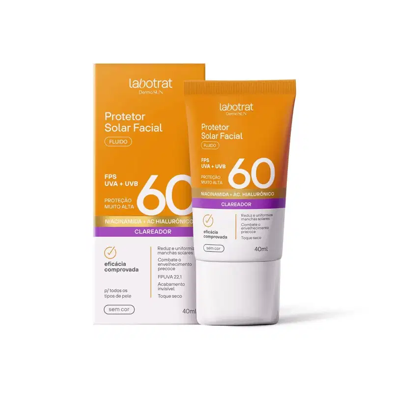 PROTETOR FLUIDO INCOLOR FPS 60 DERMO SUN 40ML LABOTRAT