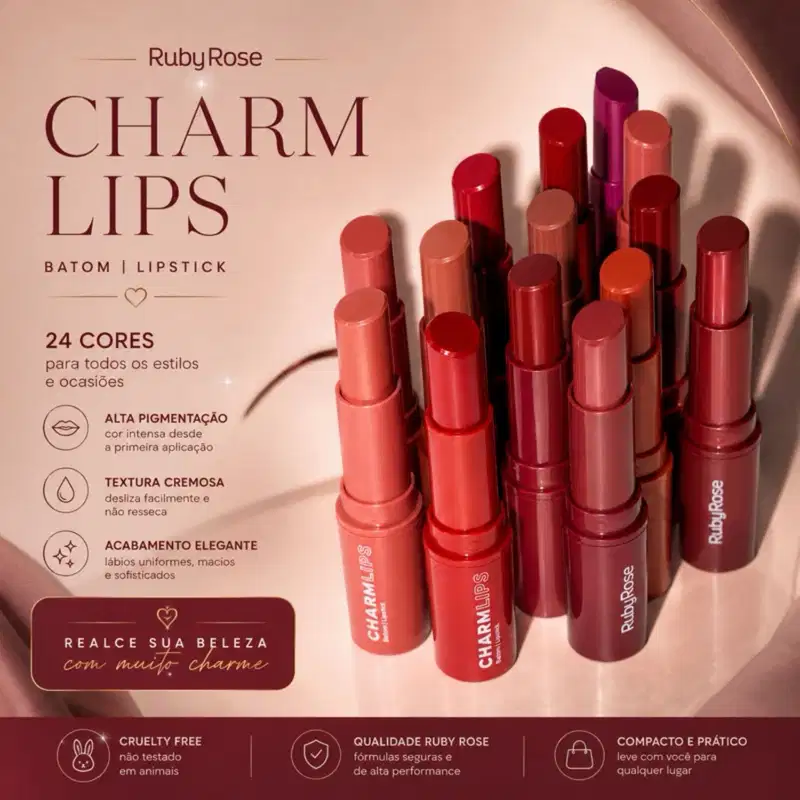 Batom Charm Lips – Ruby Rose - CL02 - HB-L6001-2