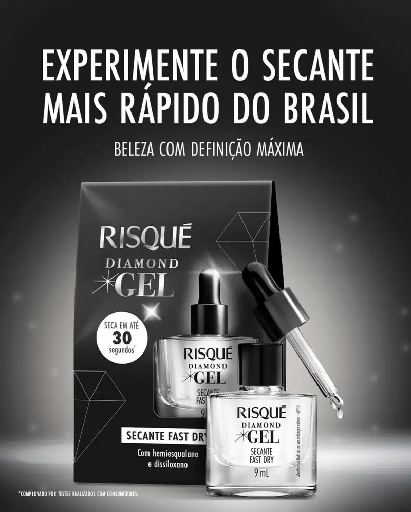 ESMALTE RISQUE SECANTE DIAMOND GEL FAST DRY 9ML