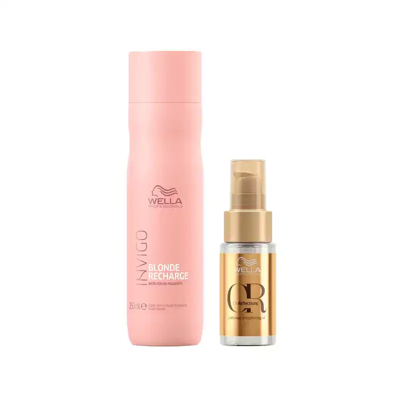 Kit Wella Invigo Blonde Recharge Shampoo + Óleo 30ML