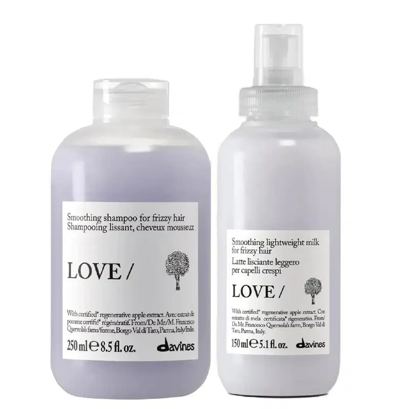 Kit Davines Love Smoothing - Shampoo 250ml + Lightweight Milk 150ml