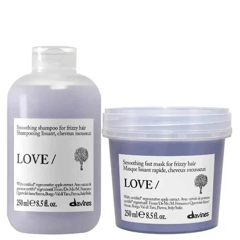 Kit Davines Love Smoothing - Shampoo & Máscara Frizzy 250ml